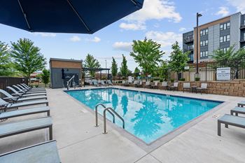 Outdoor pool with sundeck